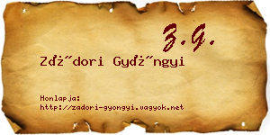 Zádori Gyöngyi névjegykártya